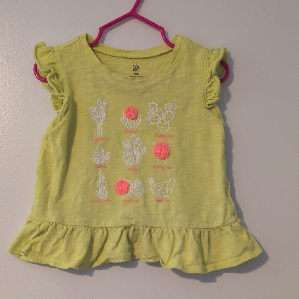 GAP Kids Light Green Ruffle Sleeve Tee